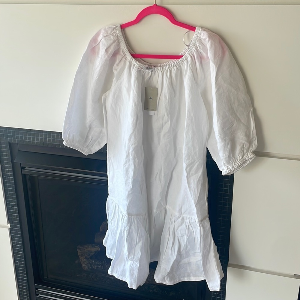 TOMMY BAHAMA WOMENS WHITE LINEN DRESS Size XS-M brand new with tags